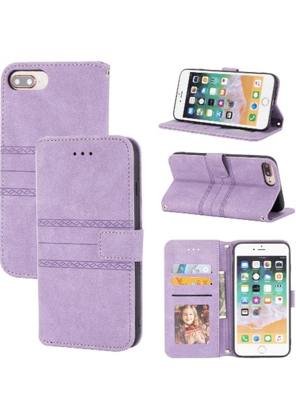 Iphone 8 Için Flip Case Artı Kickstand Darbeye Koruyucu Manyetik Kılıf (Yurt Dışından)