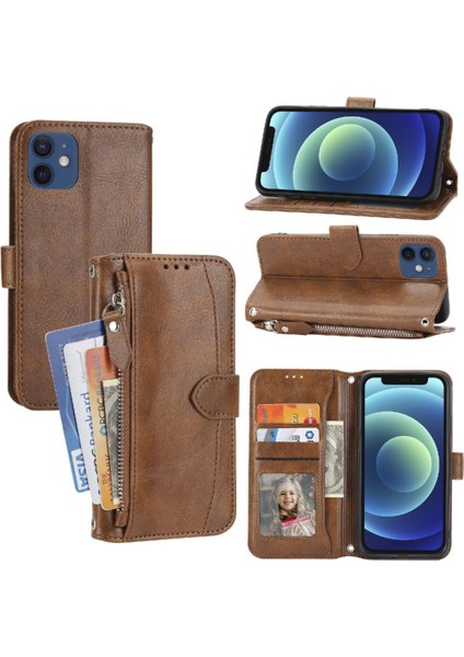 Iphone 12 Için Flip Case Mini Kart Tutucu Anti Scratch Pu Deri Manyetik (Yurt Dışından)