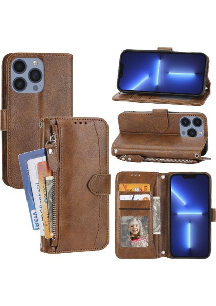 Iphone 13 Için Flip Case Pro Max Pu Deri Anti Scratch Kickstand Kapatma (Yurt Dışından)