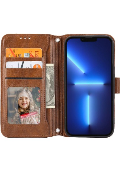 Iphone 13 Için Flip Case Pro Max Pu Deri Anti Scratch Kickstand Kapatma (Yurt Dışından)