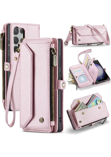 Samsung Galaxy S23 Için Crossbody Durumda Ultra Rfid Engelleme Fermuar Faturaları Için (Yurt Dışından)