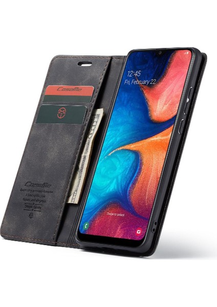 Samsung Galaxy A20 Için Flip CASE/A30/M10S Flip Folio Kitap Vintage Pu Kılıf (Yurt Dışından)