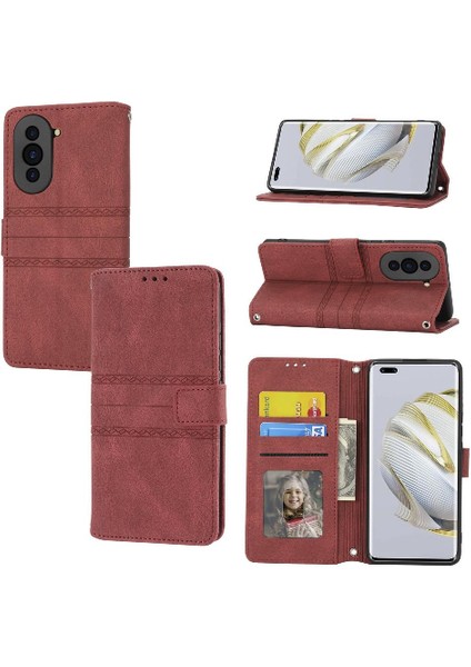 Huawei Nova 11 Pro Için Flip Case Kickstand Cüzdan Kılıf Pu Deri (Yurt Dışından)