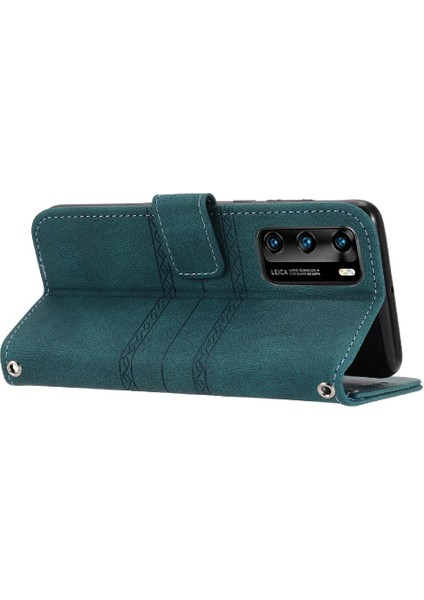 Huawei P40 Pro Kickstand Pu Deri Cüzdan Kılıf Için Flip Case Darbeye (Yurt Dışından)