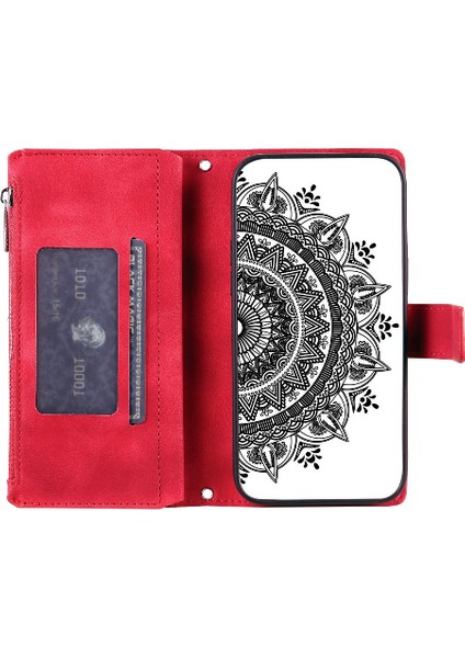 Kırmızı Dikey Çizgili Karbon Fiber Pu Eklenmiş IPhone 13 Mini Için Kılıf (Yurt Dışından)