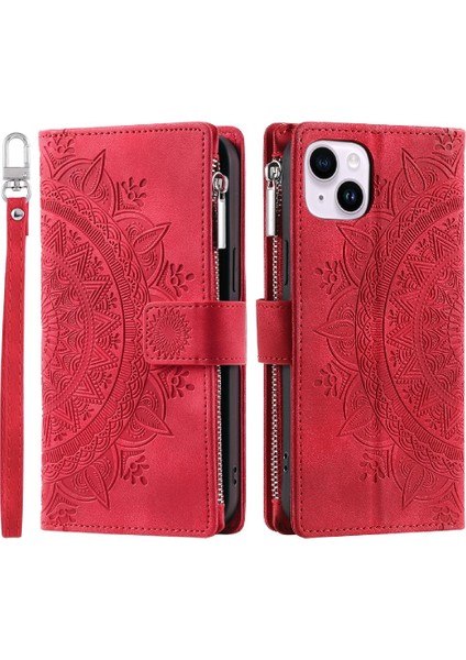 Kırmızı Dikey Çizgili Karbon Fiber Pu Eklenmiş IPhone 13 Mini Için Kılıf (Yurt Dışından)