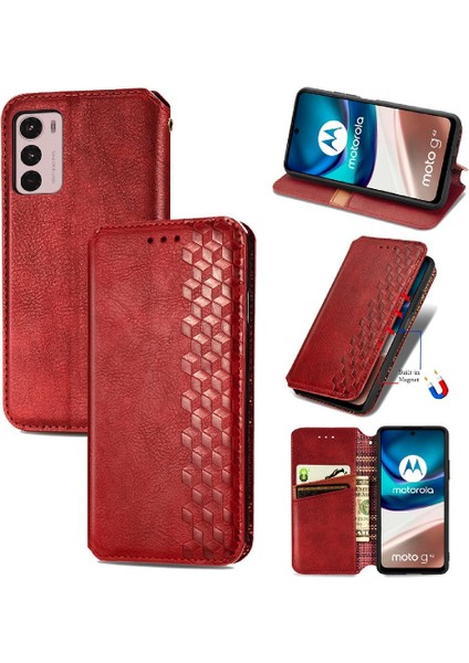 Motorola Moto G42 Flip Kapak Cüzdan Fonksiyonu Moda Tasarım Durumda (Yurt Dışından)