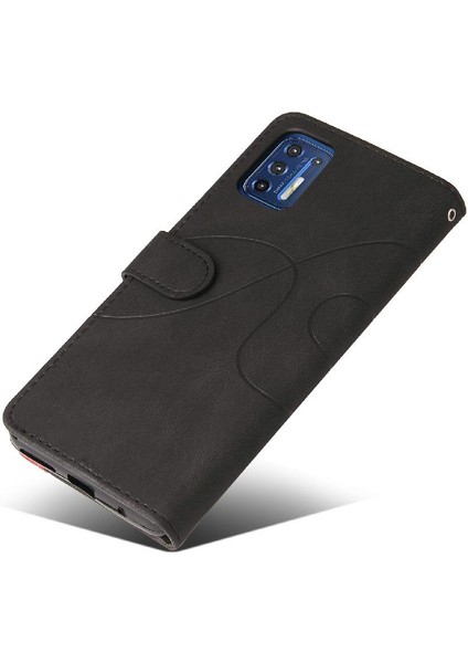 Motorola Moto G9 Artı Iki Renkli Dikiş Pu Deri Flip Folio Için Kılıf (Yurt Dışından) fırsatları