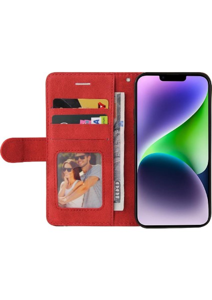 Gx Shop IPhone 15 Artı Kickstand Koruyucu Pu Deri Flip Folio Kılıf (Yurt Dışından)