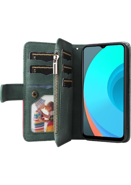 Kart Yuvası Standı Kickstand Koruyucu Fermuar ile Realme C11 Için Kılıf (Yurt Dışından)
