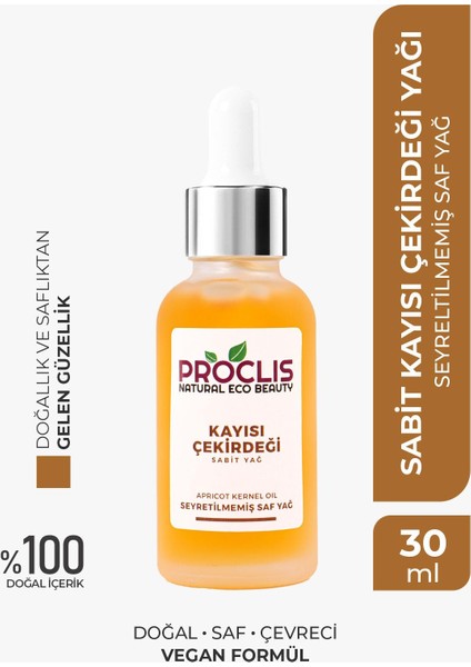 Kayısı Çekirdeği Yağı %100 Doğal Bitkisel Sabit Yağ, Apricot Kernel Oil, Prunus Armeniaca 30ML