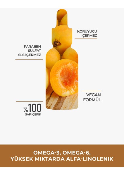 Kayısı Çekirdeği Yağı %100 Doğal Bitkisel Sabit Yağ, Apricot Kernel Oil, Prunus Armeniaca 30ML