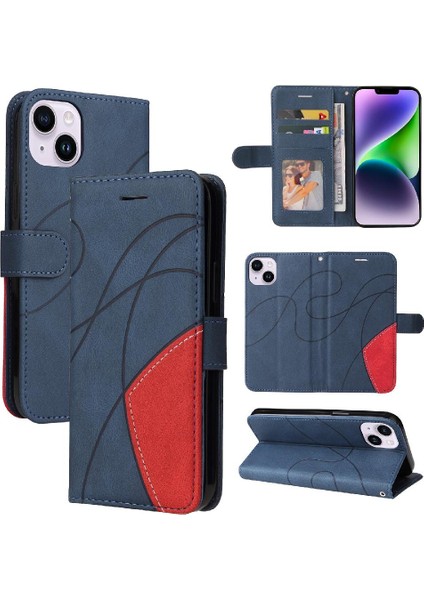 IPhone 15 Artı Kickstand Koruyucu Pu Deri Flip Folio Kılıf (Yurt Dışından)