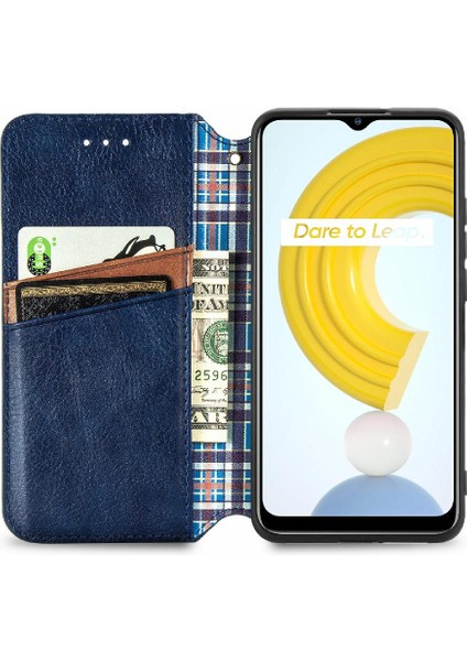 Oppo Realme C21Y Cüzdan Fonksiyonu Için Kılıf Deri Kılıf Kapak Kapak Moda (Yurt Dışından) indirimleri