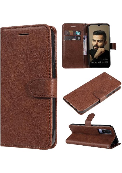 Vivo V21E 5g Klasik Düz Renk Iş Cüzdan Telefon Kılıfı Için Flip Case (Yurt Dışından)
