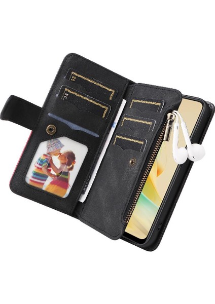 Kart Yuvası Standı Dokuz Kart Yuvaları Fermuar ile Oppo Oppo 8t 4g Için Kılıf (Yurt Dışından) fırsatları