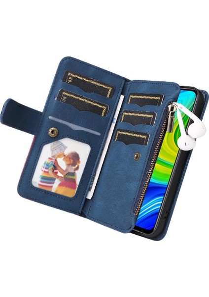 Xiaomi Redmi Not 9 Fermuar Cüzdan Tarzı ile Dokuz Kart Yuvaları (Yurt Dışından) fırsatları