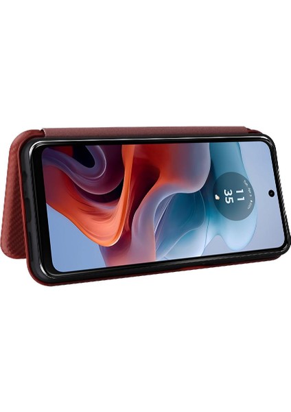 Motorola Moto G34 5g Için Kılıf Kart Tutucu Kickstand Manyetik Karbon (Yurt Dışından) modelleri