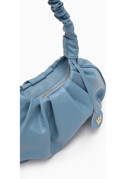 Bebe Mavisi Büzgülü Kol Çantası modelleri