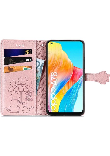 Oppo A78 4g Için Kılıf Deri Kılıf Kapak Çevirin Darbeye Kısa Kayış (Yurt Dışından) modelleri