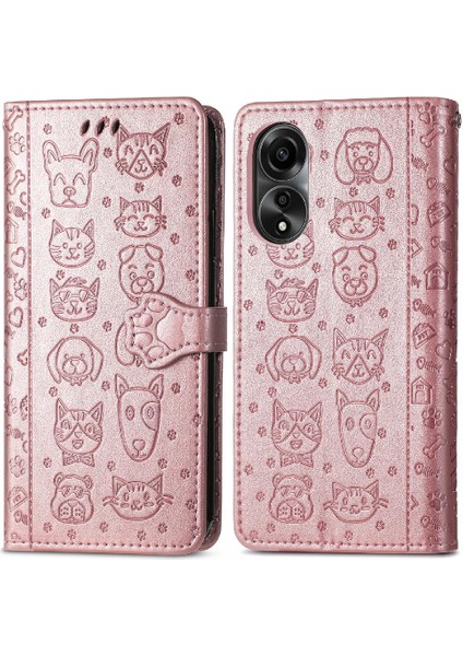 Oppo A78 4g Için Kılıf Deri Kılıf Kapak Çevirin Darbeye Kısa Kayış (Yurt Dışından) fırsatları