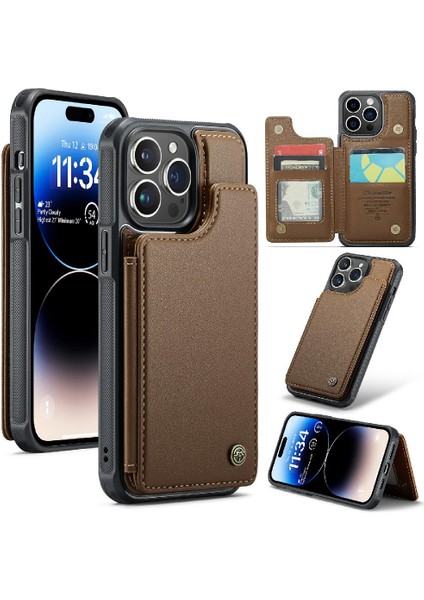IPhone 14 Pro Kickstand Rfıd Engelleme Kart Tutucu Için Caseme Cüzdan Kılıf (Yurt Dışından)