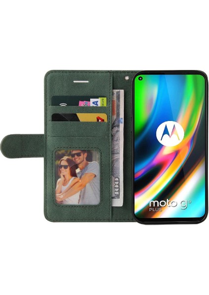 Motorola Moto G9 Artı Iki Renkli Dikiş Pu Deri Flip Folio Için Kılıf (Yurt Dışından) indirimleri