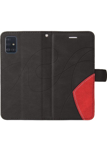 Samsung Galaxy A51 5g Iki Renkli Dikiş Kickstand Koruyucu Pu (Yurt Dışından)