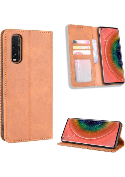 Oppo Bulmak Için Kılıf X2 Cüzdan Manyetik Kapatma Pu Deri (Yurt Dışından)