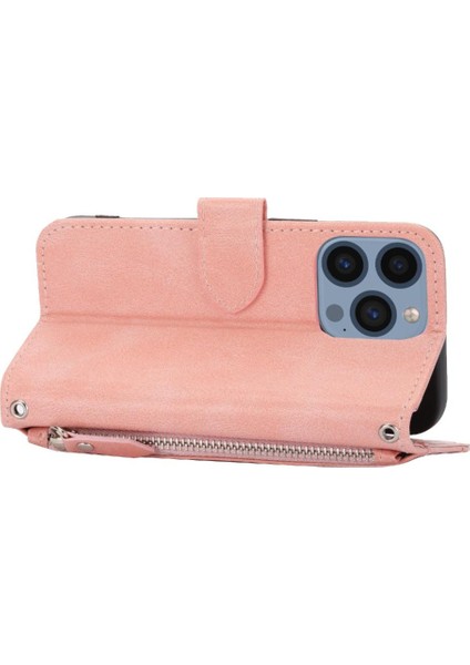 Iphone 15 Için Flip Case Pro Kickstand Kart Tutucu Manyetik Kapatma Pu (Yurt Dışından)