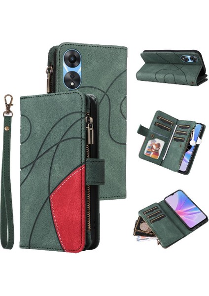 Oppo Için Kılıf A78 5g/nine 5g Kart Yuvası Standı ile Dokuz Kart Yuvaları Fermuar (Yurt Dışından)