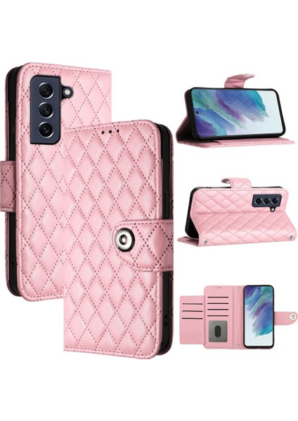 Samsung Galaxy S21 Fe 5g Için Kılıf Cüzdan Kapak Bilek Şerit Kart Tutucu (Yurt Dışından)