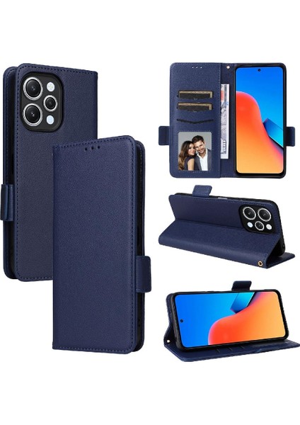 Xiaomi Redmi Için 12 4g Yan Toka Pu Deri Manyetik Kart Yuvaları (Yurt Dışından)