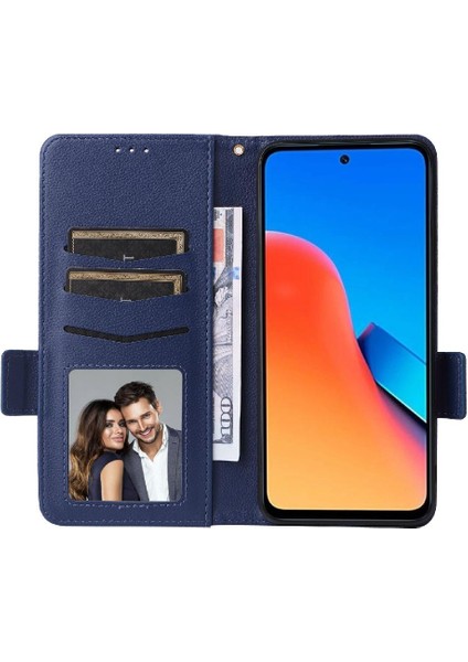 Xiaomi Redmi Için 12 4g Yan Toka Pu Deri Manyetik Kart Yuvaları (Yurt Dışından)