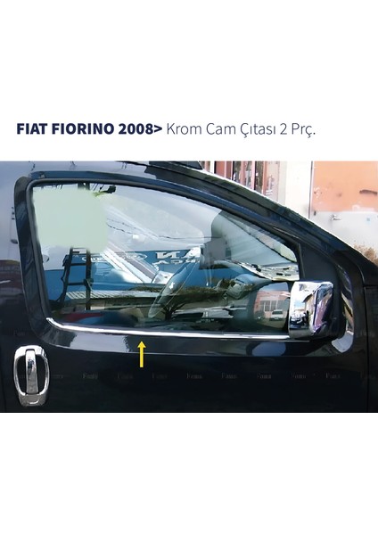 Fams Otomotiv Fiat Fiorino Krom Cam Çıtası 2 Parça 2008> Paslanmaz Çelik