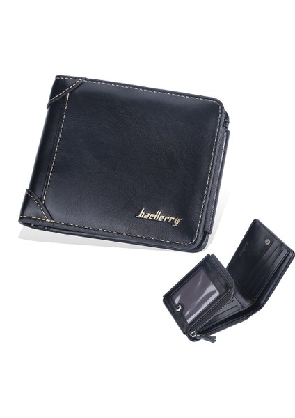 Erkek Crossbody Fermuarlı Tokalı Çok Kartlı Cüzdan (Yurt Dışından)
