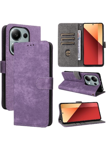 Xiaomi Redmi Için Not 13 Pro 4g Manyetik Kapatma Pu Deri Kart Çevirme (Yurt Dışından)