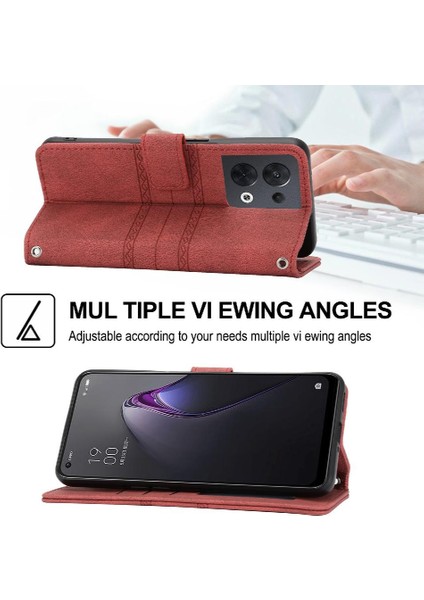 Oppo Oppo 8 5g Için Flip Case Kickstand Cüzdan Kılıf Darbeye Koruyucu (Yurt Dışından)