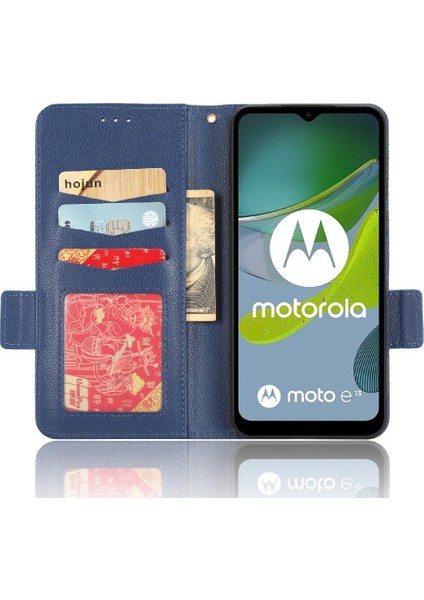 Motorola Moto E13 Kart Yuvaları Tutucu Pu Deri Cüzdan Manyetik (Yurt Dışından) indirimleri