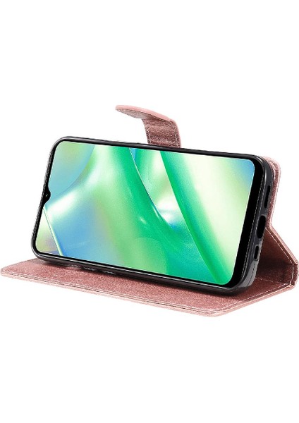 Kart Yuvası Klasik Katı ile Realme C33 Yüksek Kaliteli Deri Için Flip Case (Yurt Dışından)