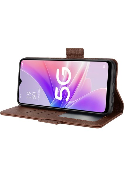 Oppo Için Kılıf A57 5G/A77 5g Cüzdan Kart Yuvaları Tutucu Manyetik Yan Toka (Yurt Dışından) modelleri