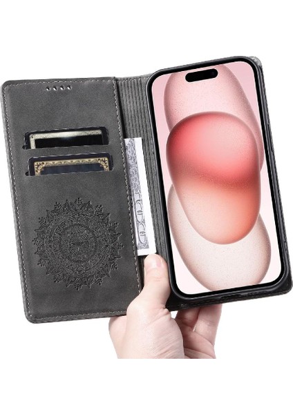 IPhone 13 Için Kılıf Mini Pu Deri Kart Ekleme Yan Toka Çevirme (Yurt Dışından)
