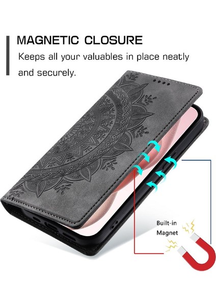 IPhone 13 Için Kılıf Mini Pu Deri Kart Ekleme Yan Toka Çevirme (Yurt Dışından)