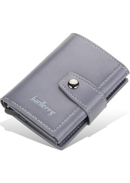 Erkek Cüzdan Kart Tutucusu Antimanyetik Alüminyum Kutu Otomatik Şarjör Çoklu Kart Yuvaları Büyük Kart Tutucu (Yurt Dışından)