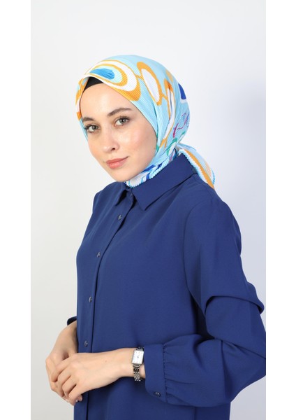 Lilith Pilise Twill Eşarp Mavi