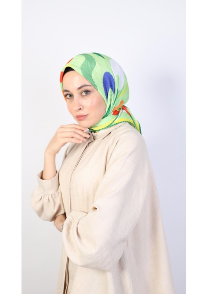 Aldina Pilise Twill Eşarp Yeşil