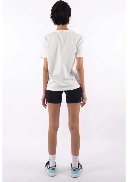 Basic V Yaka T-Shirt Kadın - Ekru indirimleri