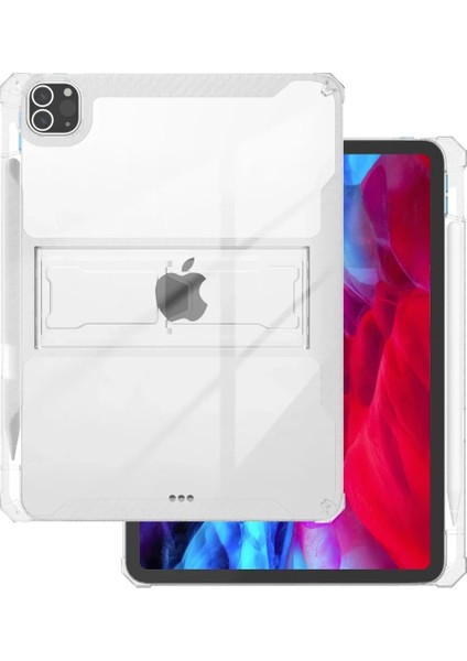 Şok Koruma iPad 10.9 2022-2023 Uyumlu Tablet Kılıfı Darbelere Karşı Silikon Koruma Standlı Kılıf Dokunmatik Kalem Yuvalı Kullanımı Kolay Darbe Emici Şeffaf Arka Kapak modelleri