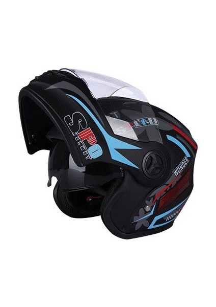Çift Aynalı Şeffaf Vizör Kapalı Motosiklet Kask (Yurt Dışından)