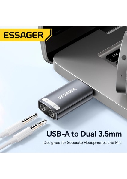 Usb To 3.5mm Harici Ses Kartı Dönüştürücü Çevirici Çok Fonksiyonlu Mikrofon kulaklık Hoparlör Ses Ara birimi
